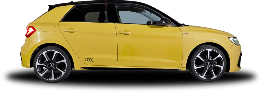 AUDI A1 Audi A1 S line jaune de profil, en location chez 321ada