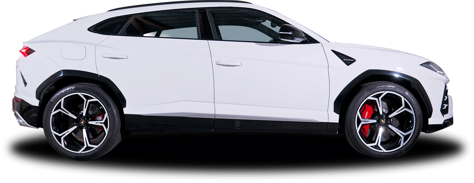 LAMB URUS Lamborghini Urus blanc de profil, en location chez 321ada
