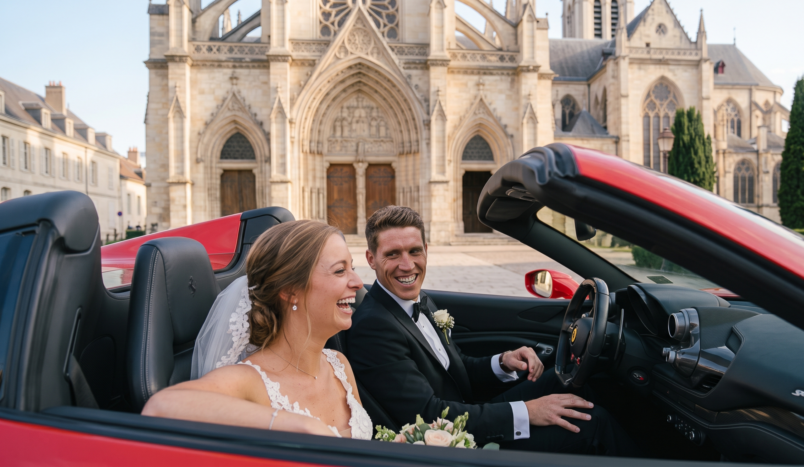 Ferrari F8 Spider rouge pour mariage à Nanterre — 321 ADA Bois-d'Arcy